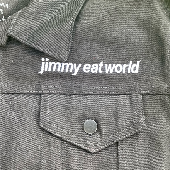 NWOT Jimmy Eat World Denim Jacket Large Big logo back - Picture 2 of 6